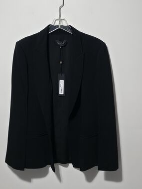NWT Kobi Halperin Adrian Black Open Front Peak Lapel Blazer Jacket XXL